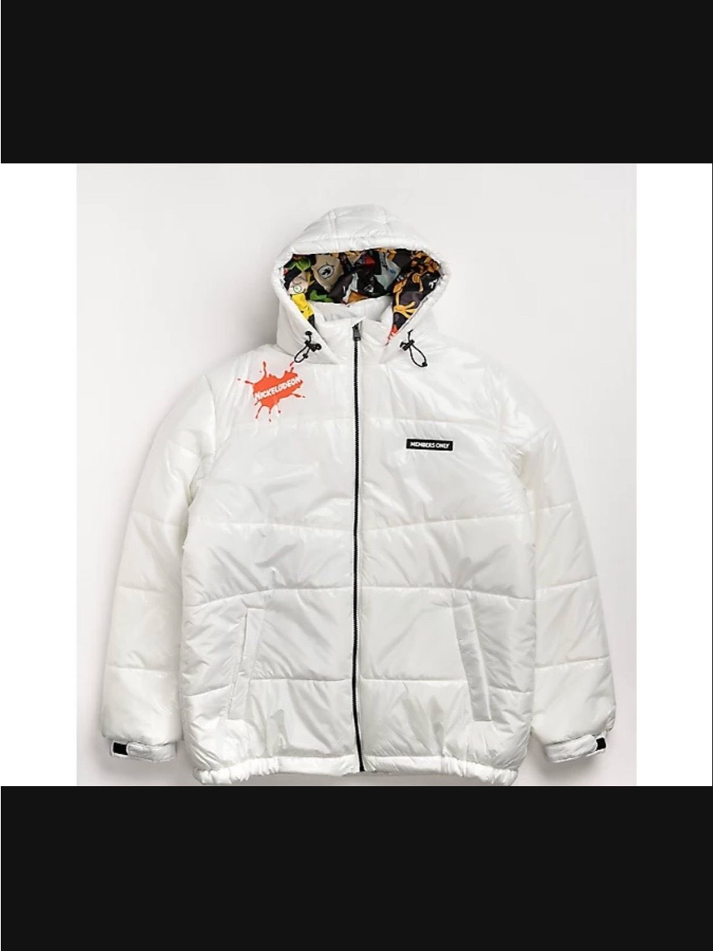 Members Only x Nickelodeon White Puffer Jacket with Hood